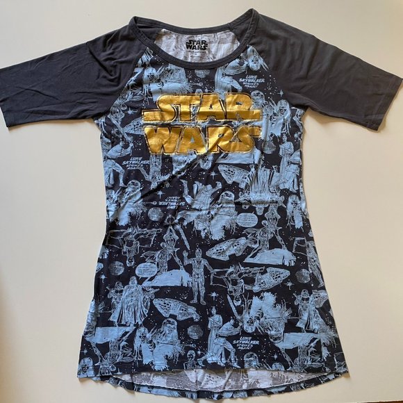 Star Wars Women’s Medium Luke Skywalker Strikes Again! Tunic Sleepwear T-Shirt - Picture 1 of 5